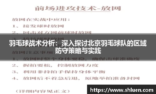 羽毛球战术分析：深入探讨北京羽毛球队的区域防守策略与实践